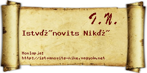 Istvánovits Niké névjegykártya